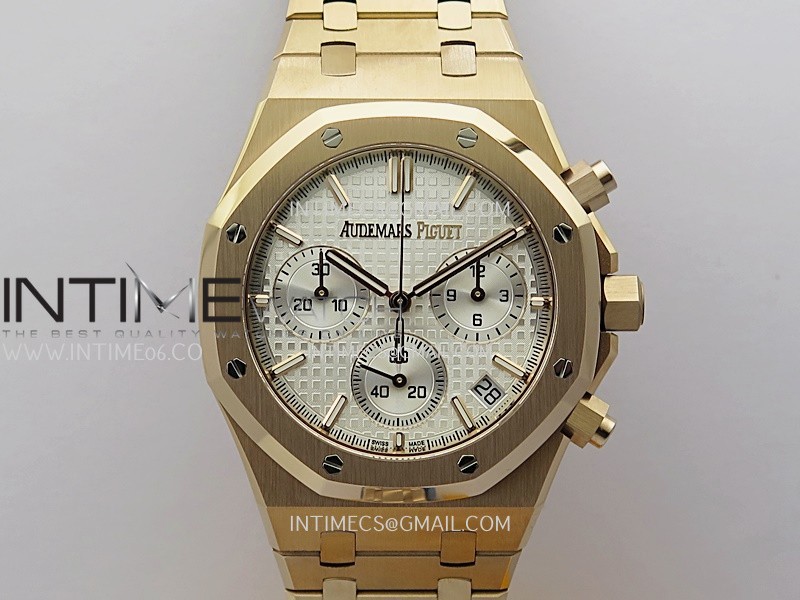 Royal Oak Chrono 26240OR RG V2 APSF 1:1 Best Edition Silver Dial on RG Bracelet SA4401 Super Clone (Free Sprung) Royal Oak Chrono 26240OR RG V2 APSF 1:1 Best Edition Silver Dial on RG Bracelet SA4401 Super Clone (Free Sprung)