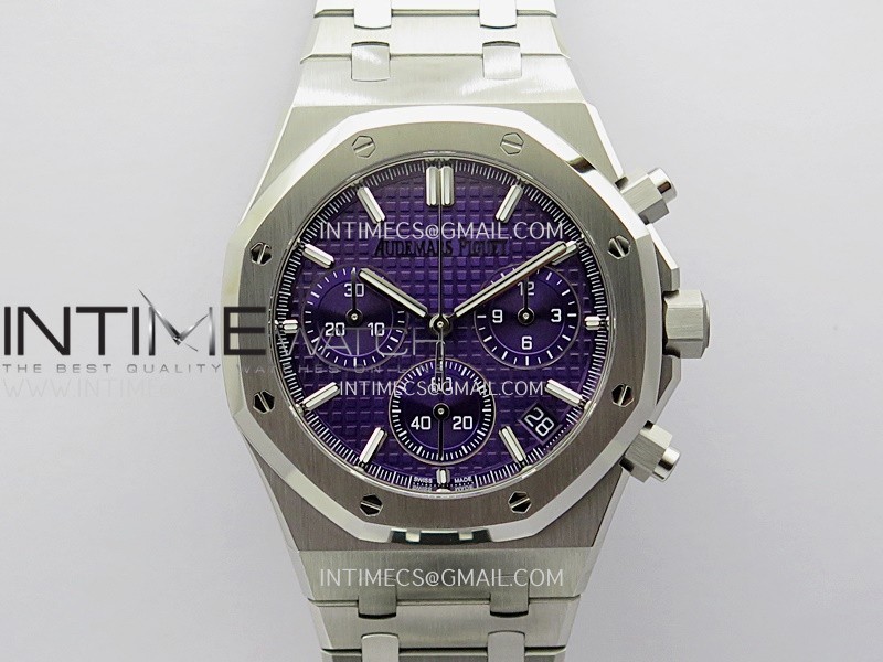 Royal Oak Chrono 26240 SS V2 APSF 1:1 Best Edition Purple Dial On SS Bracelet SA4401 Super Clone (Free Sprung) Royal Oak Chrono 26240 SS V2 APSF 1:1 Best Edition Purple Dial On SS Bracelet SA4401 Super Clone (Free Sprung)