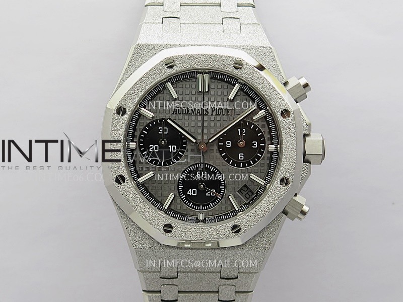 Royal Oak Chrono 26239BC Frosted SS APSF 1:1 Best Edition Gray Dial Black Subdial On Bracelet SA4401 Super Clone (Free Sprung) Royal Oak Chrono 26239BC Frosted SS APSF 1:1 Best Edition Gray Dial Black Subdial On Bracelet SA4401 Super Clone (Free Sprung)