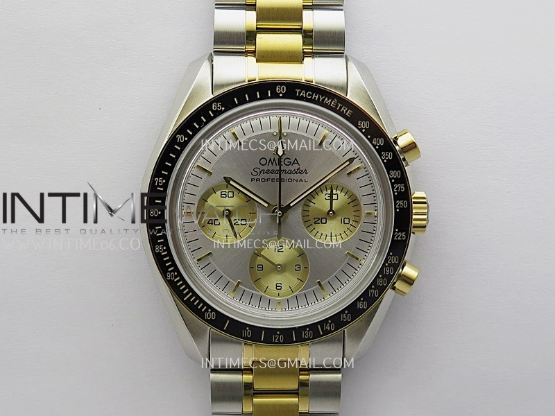 Speedmaster Professional SS/YG N1F Best Edition Silver Dial Gold Subdial On SS/YG Bracelet Asian 3861