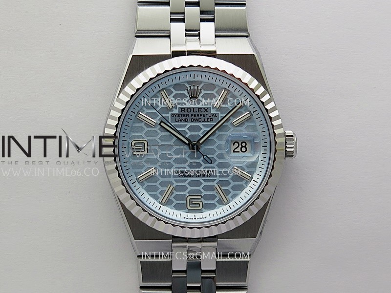 Land Dweller 127236 Gain Weight SS B Factory Ice Blue Dial On SS Bracelet A7135