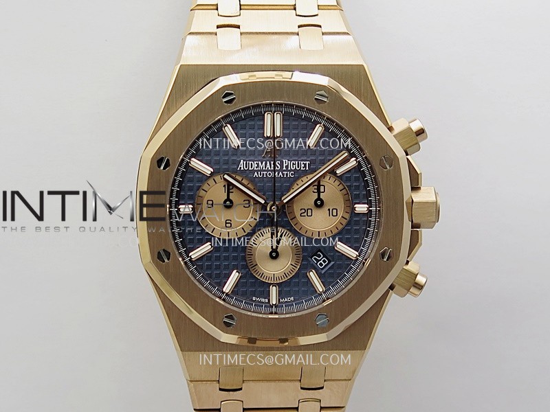 Royal Oak Chrono 26331 RG APSF 1:1 Best Edition Blue Dial RG Subdial On RG Bracelet A2385