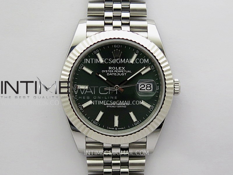 DateJust 41 126334 904L SS V2 VSF 1:1 Best Edition Green Dial Stick Marker On Jubilee Bracelet DD3235