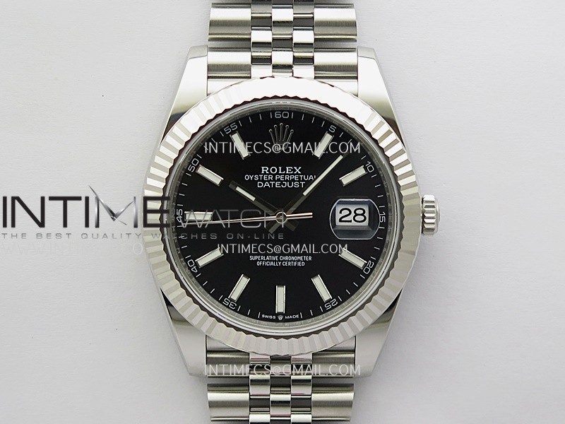 DateJust 41 126334 904L SS V2 VSF 1:1 Best Edition Black Dial Stick Marker On Jubilee Bracelet DD3235