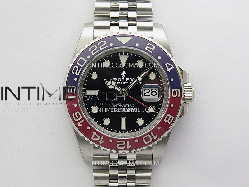 GMT-Master II 126710 BLRO Blue/Red Ceramic WF 1:1 Best Edition Black Dial On Jubilee Bracelet DD3285 CHS