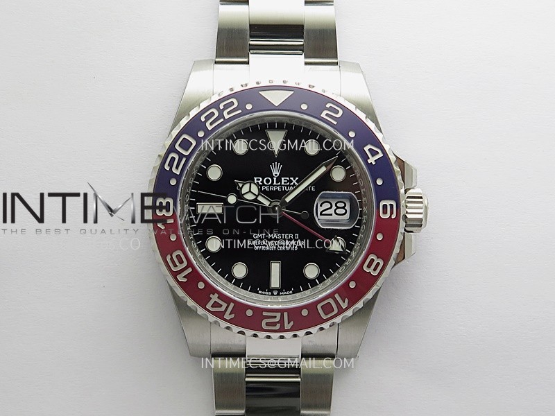 GMT-Master II 126710 BLRO Blue/Red Ceramic WF 1:1 Best Edition Black Dial On Oyster Bracelet DD3285 CHS