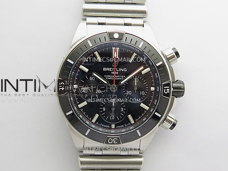 Chronomat B01 44mm SS TF 1:1 Best Edition Black Dial Black Inner On SS Bracelet A7750 To Cal.01 (Free Rubber Strap) Chronomat B01 44mm SS TF 1:1 Best Edition Black Dial Black Inner On SS Bracelet A7750 To Cal.01 (Free Rubber Strap)