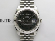 DateJust 41mm 126334 904L SS Clean Plus 1:1 Best Edition Gray Dial Green Roman Marker On Jubilee Bracelet DD3235