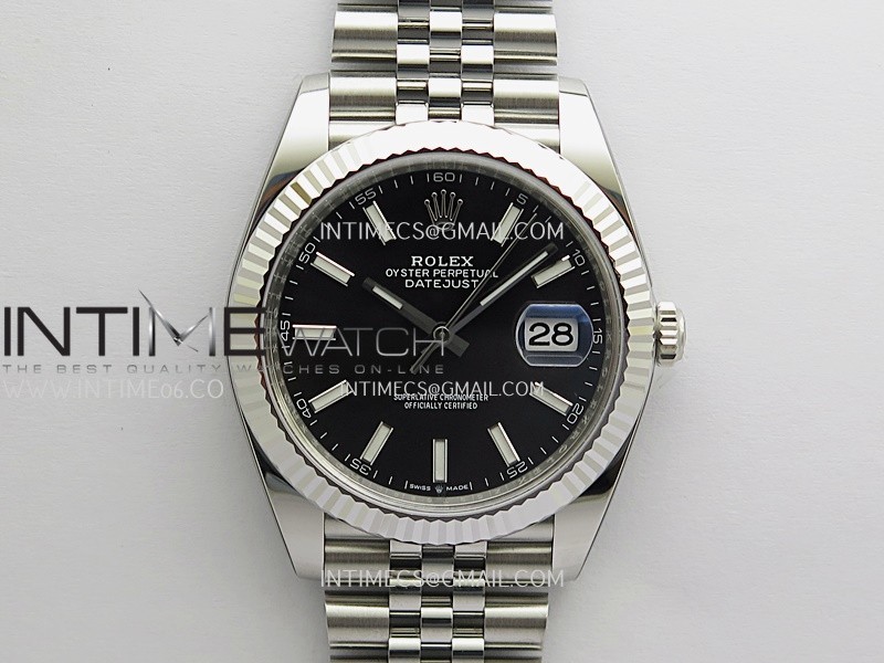 DateJust 41mm 126334 904L SS Clean Plus 1:1 Best Edition Black Dial Stick Marker On Jubilee Bracelet DD3235
