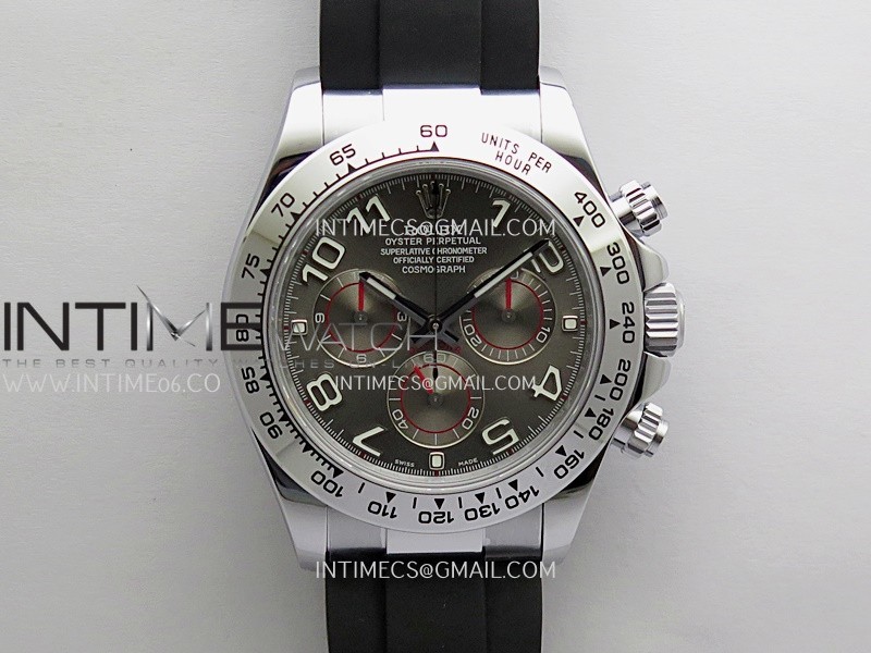 Daytona 116509 Gain Weight QF 1:1 Best Edition Gray Dial On Rubber Strap SH4130