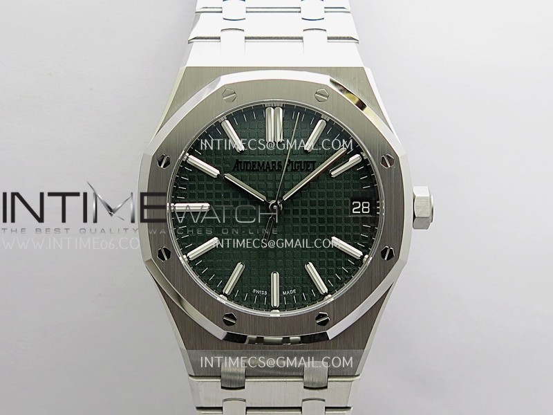 Royal Oak 41mm 15510 SS DDF 1:1 Best Edition Green Dial On SS Bracelet DD4302 Super Clone Royal Oak 41mm 15510 SS DDF 1:1 Best Edition Green Dial On SS Bracelet DD4302 Super Clone