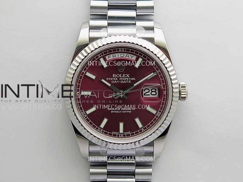 Day Date 128239 Gain Weight QF 1:1 Best Edition Red Dial Stick Marker On President Bracelet Day Date 128239 Gain Weight QF 1:1 Best Edition Red Dial Stick Marker On President Bracelet