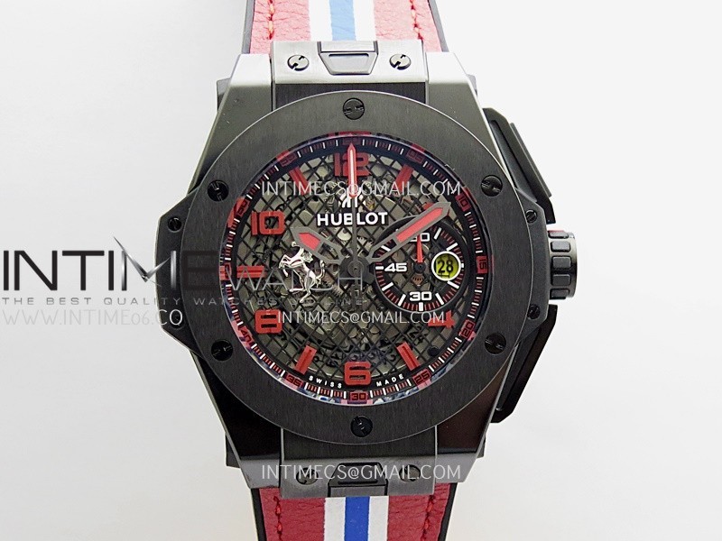 Hublot Big Bang Unico 44mm Carbon/PVD HBBF 1:1 Best Edition Skeleton Dial Red Marker On Colors Gummy Strap A1280 Hublot Big Bang Unico 44mm Carbon/PVD HBBF 1:1 Best Edition Skeleton Dial Red Marker On Colors Gummy Strap A1280