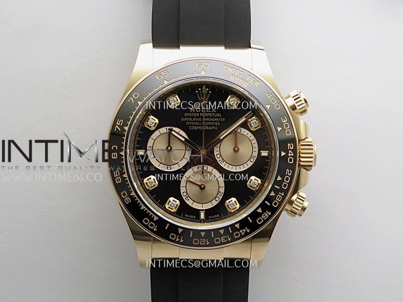 Daytona 126515 Gain Weight WF 1:1 Best Edition Black Dial RG Subdial Diamond Marker On Oysterflex Strap DD4131