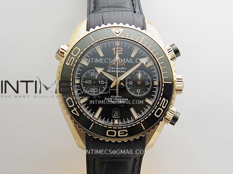 Planet Ocean Master Chronometer Black Ceramic Bezel RG VRF 1:1 Best Edition Black Dial On Black Gummy Strap A9900