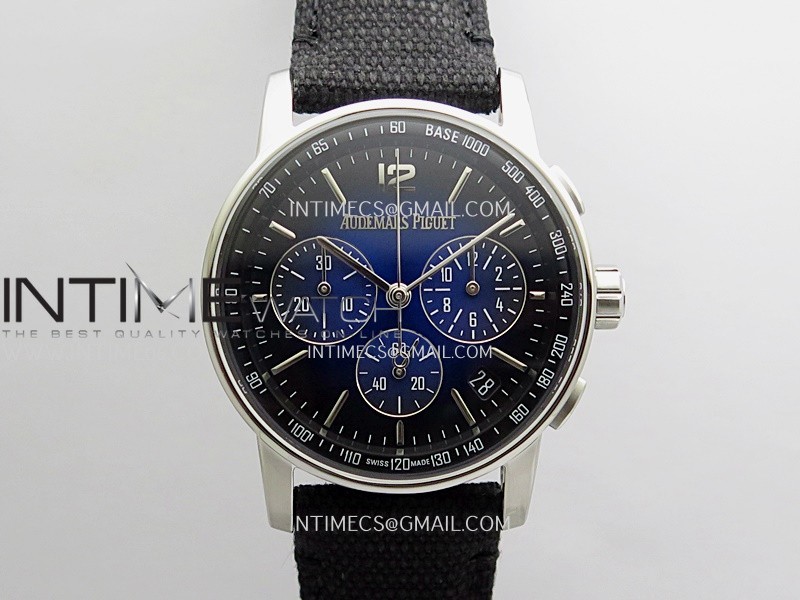Code 11.59 Chrono 26393 SS APSF 1:1 Best Edition Blue Ombre Dial On Black Nylon Strap Super Clone SA4401