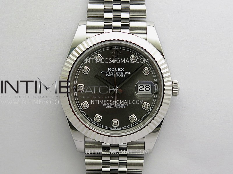 DateJust 41 126334 904L SS V2 VSF 1:1 Best Edition Gray Dial Diamond Marker On Jubilee Bracelet DD3235