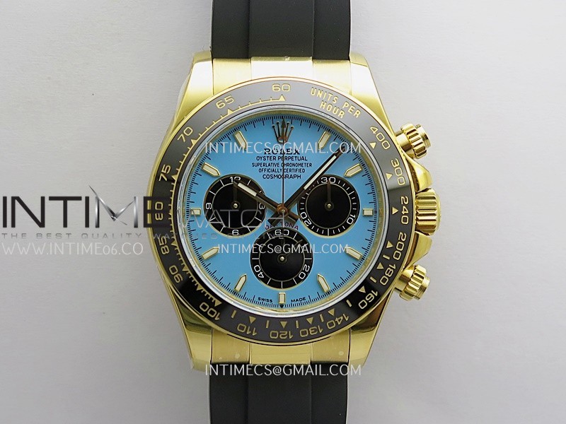 Daytona 126518 UFO Gain Weight YG 1:1 Best Edition Tiffany Turquoise Blue Dial On Oysterflex Rubber Strap UF4131 (Free Sprung)