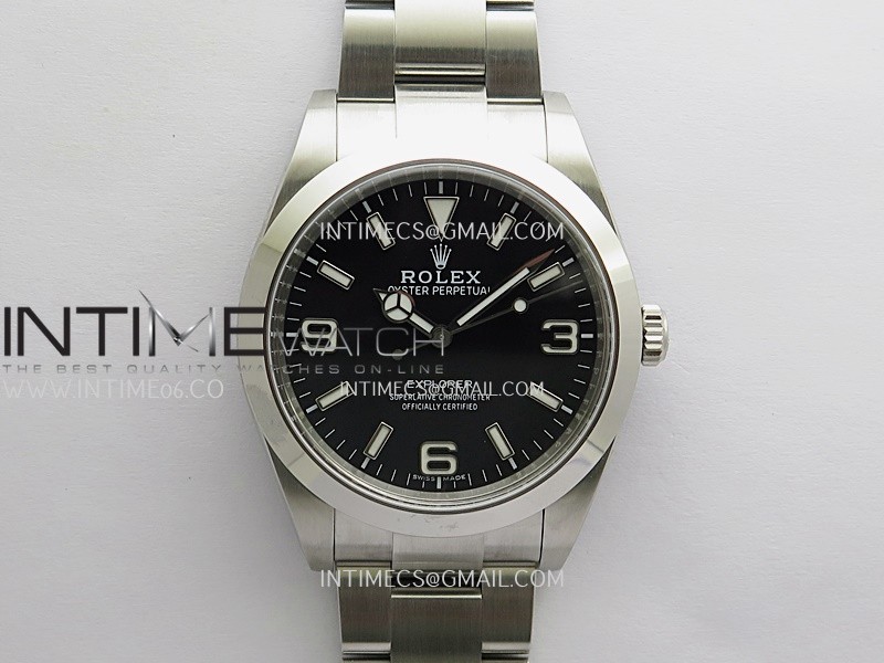 Explorer I 214270 39mm 904L SS VF 1:1 Best Edition Black Dial On SS Bracelet Super Clone 3132