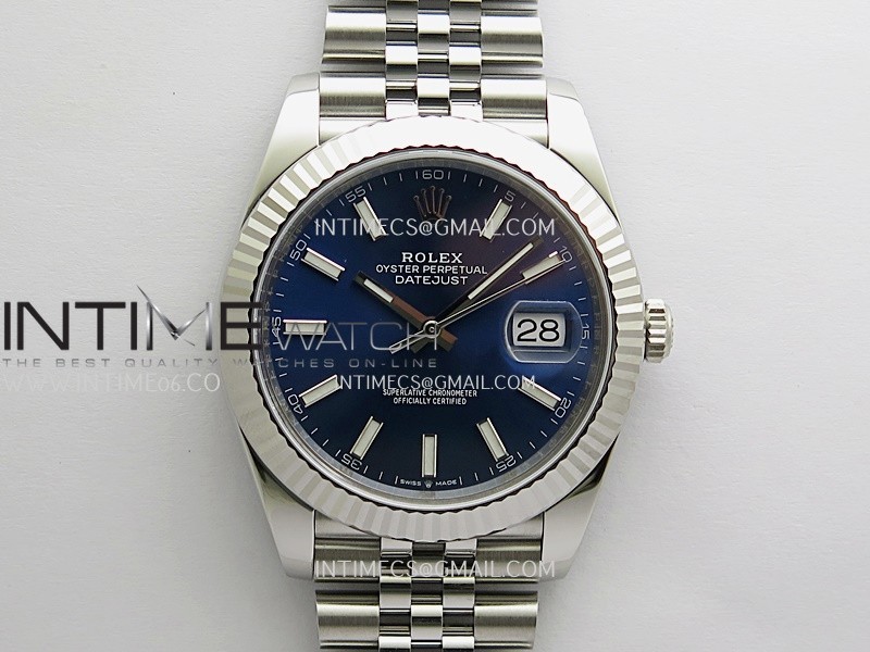 DateJust 41 126334 904L SS VF 1:1 Best Edition Blue Dial Stick Marker On Jubilee Bracelet DD3235