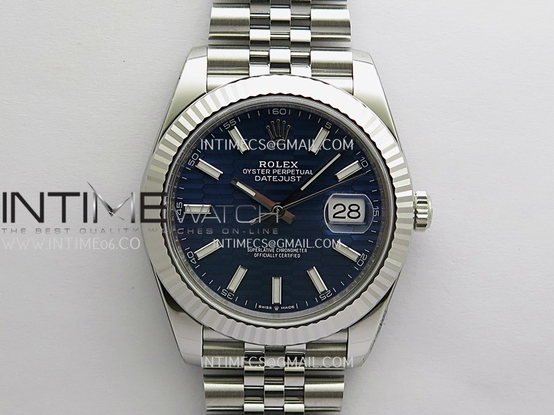 DateJust 41 126334 904L SS VF 1:1 Best Edition Blue Fluted Dial Stick Marker On Jubilee Bracelet DD3235