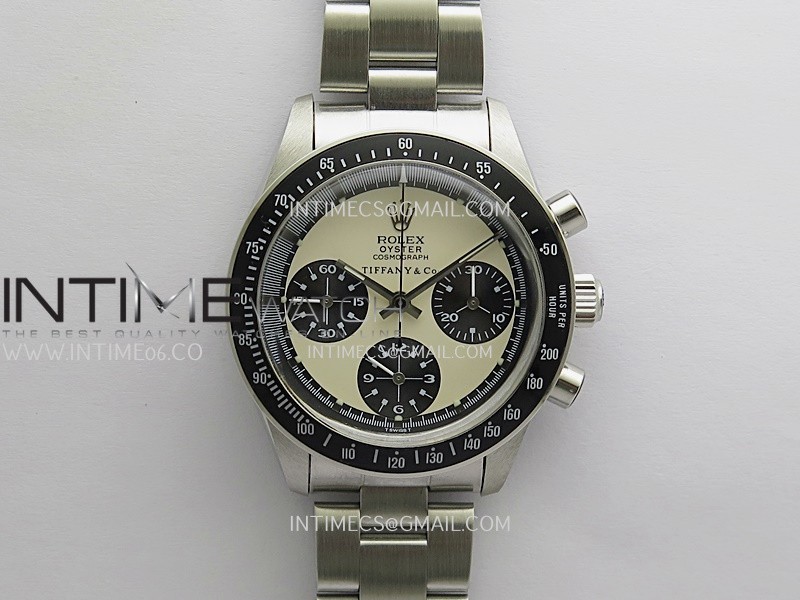 Daytona 6263 Tiffany SS/Black Bezel MSF Best Edition Cream Dial Black Subdials On SS Bracelet Venus 75