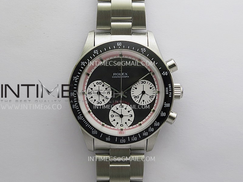 Daytona 6263 Without Oyster Word SS/Black Bezel MSF Best Edition Black Dial White Subdials On SS Bracelet Venus 75