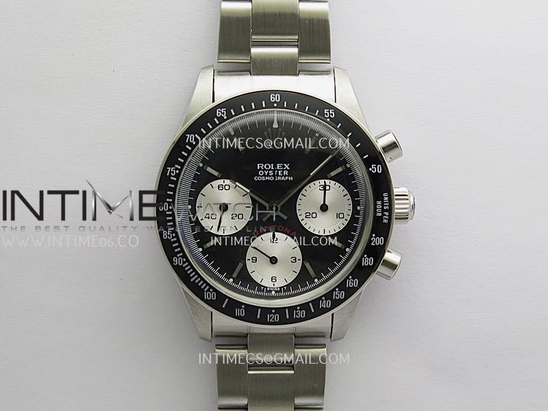 Daytona 6263 Red Daytona Word SS/Black Bezel MSF Best Edition Black Dial Silver Subdials On SS Bracelet Venus 75