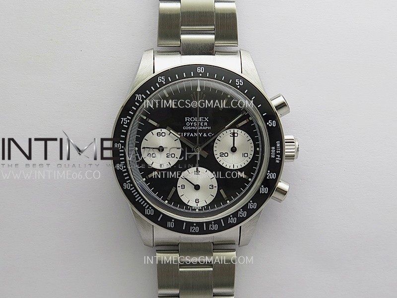 Daytona 6263 Tiffany SS/Black Bezel MSF Best Edition Black Dial Silver Subdials On SS Bracelet Venus 75