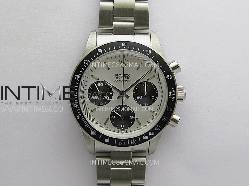 Daytona 6263 SS/Black Bezel MSF Best Edition Silver Dial Black Subdials On SS Bracelet Venus 75