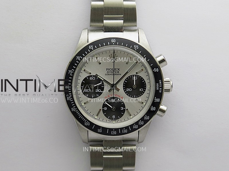 Daytona 6263 Red Daytona Word SS/Black Bezel MSF Best Edition Silver Dial Black Subdials On SS Bracelet Venus 75