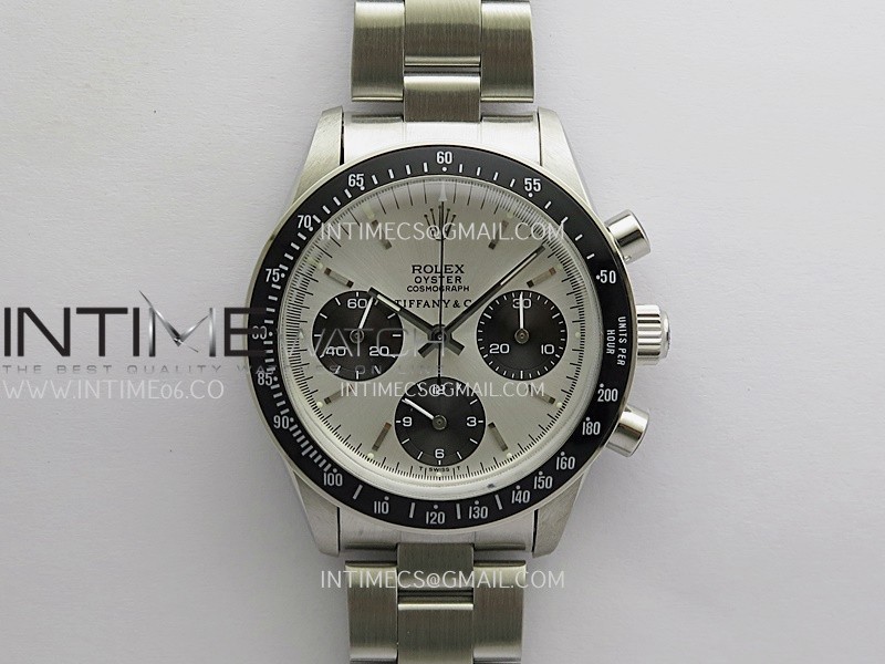 Daytona 6263 Tiffany SS/Black Bezel MSF Best Edition Silver Dial Black Subdials On SS Bracelet Venus 75