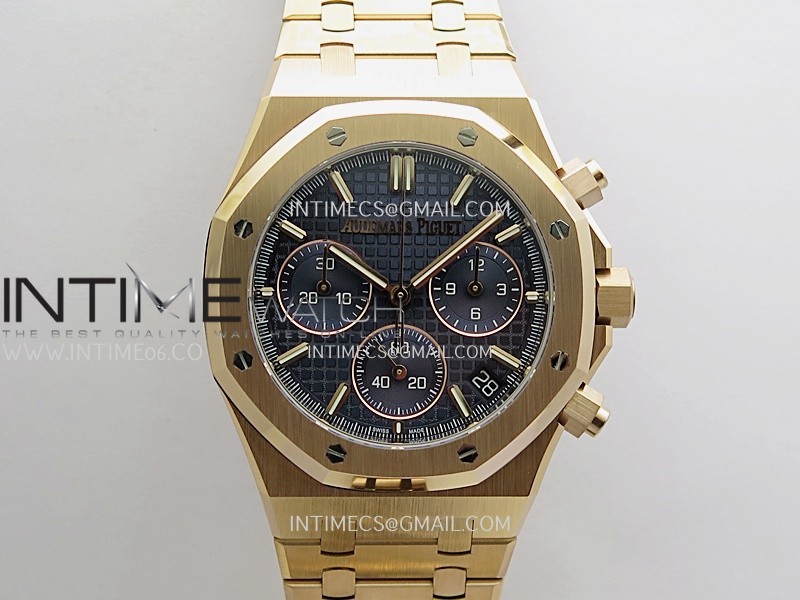 Royal Oak Chrono 26240 RG Gain Weight V2 DDF 1:1 Best Edition Blue Dial RG Bracelet Super Clone DD4401 (SW Dial)