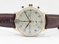 Portuguese IWC371401 ZF 1:1 Best Edition RG White Dial Gold Markers on Brown Leather Strap A7750