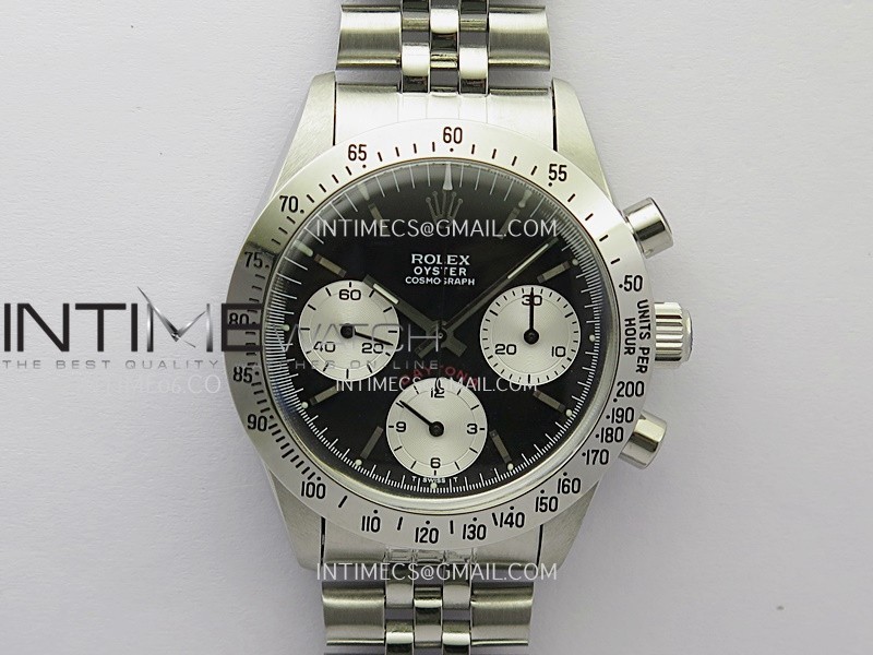 Daytona 6262 Red Daytona Word SS MSF Best Edition Black Dial Silver Subdials On SS Jubilee Bracelet Venus 75