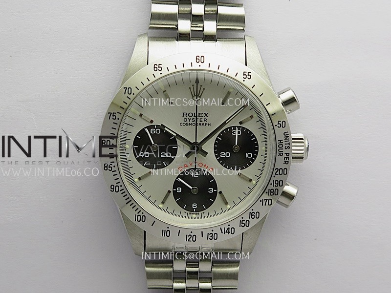 Daytona 6239 Red Daytona Word SS MSF Best Edition Silver Dial Black Subdials On SS Jubilee Bracelet Venus 75