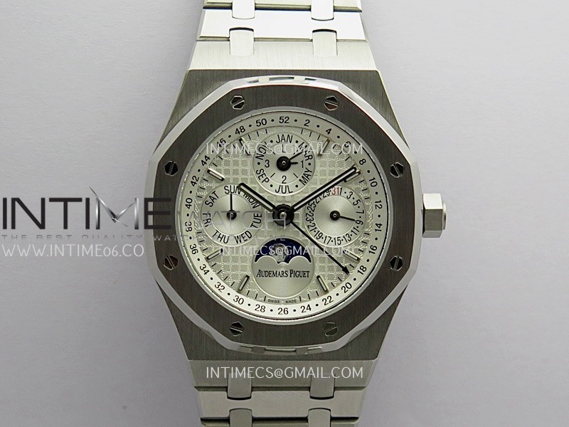 Royal Oak 41mm Complicated 26574 SS BBS Best Edition White Dial On SS Bracelet A5134