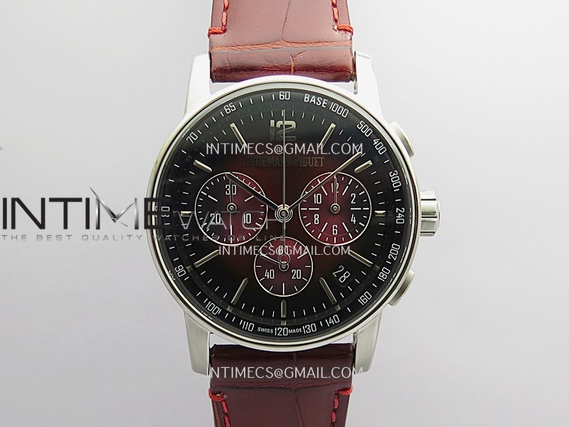Code 11.59 Chrono 26393 SS APSF 1:1 Best Edition Red Dial On Red Leather Strap Super Clone SA4401
