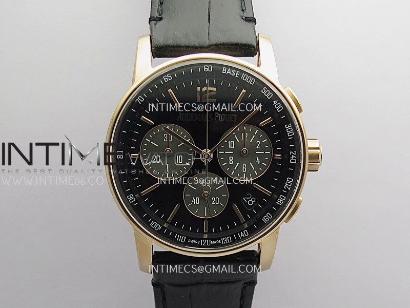 Code 11.59 Chrono 26393 RG APSF 1:1 Best Edition Black Dial On Black Leather Strap Super Clone SA4401