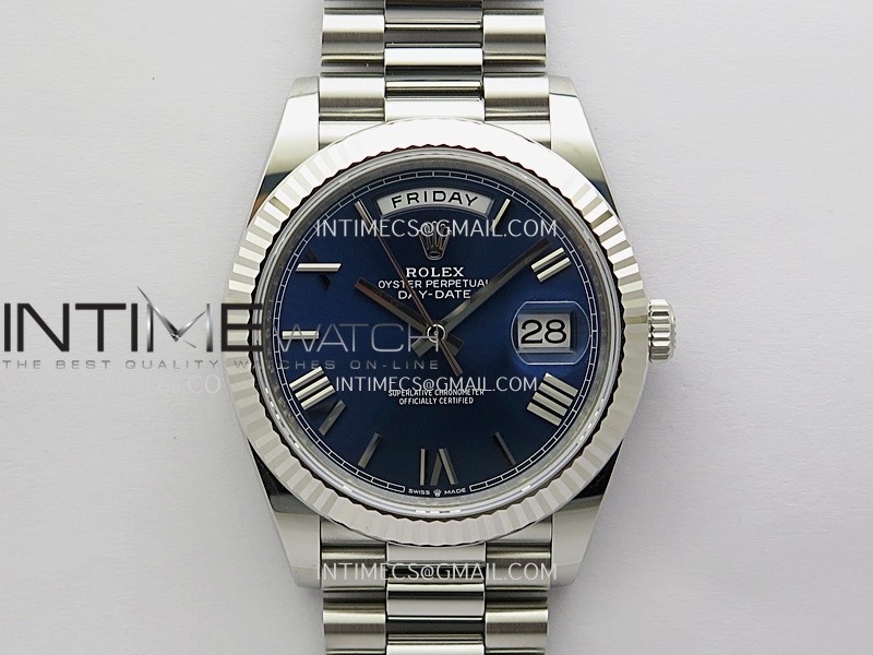 Day Date 228239 40mm Gain Weight V2 VSF 1:1 Best Edition Blue Dial Roman Markers On President Bracelet DD3255