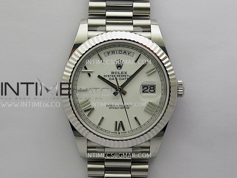 Day Date 228239 40mm Gain Weight V2 VSF 1:1 Best Edition White Dial Roman Markers On President Bracelet DD3255