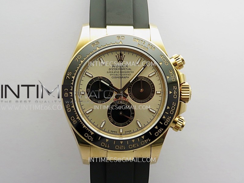 Daytona 126515 Gain Weight Clean Plus 1:1 Best Edition RG Dial Black Subdial Stick Marker On Oysterflex Rubber Strap DD4131