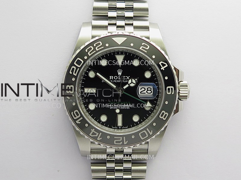GMT-Master II 126710 GRNR Black/Gray 904L SS Clean Plus 1:1 Best Edition Black Dial On Jubilee Bracelet DD3285 CHS Free Sprung