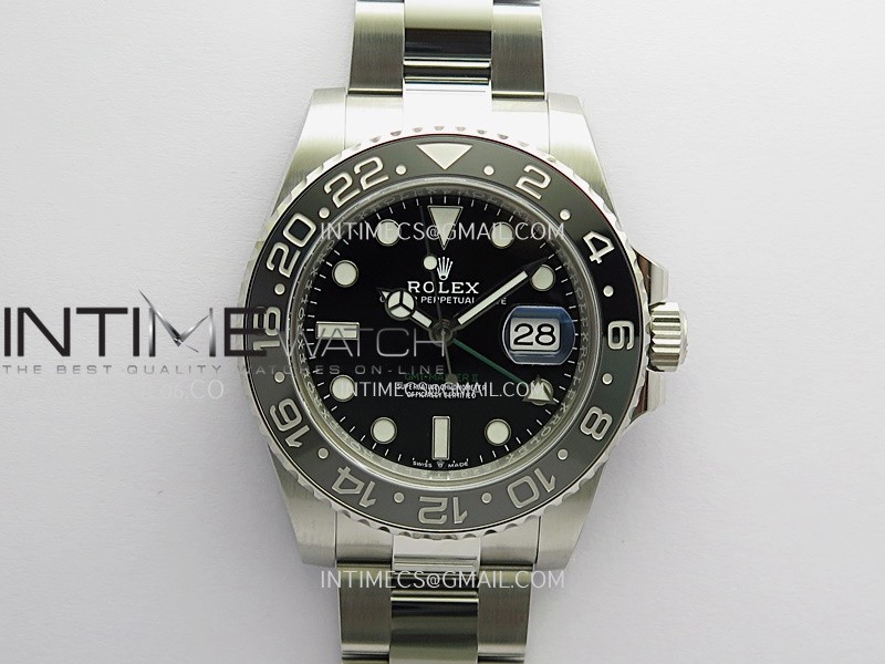 GMT-Master II 126710 GRNR Black/Gray 904L SS Clean Plus 1:1 Best Edition Black Dial On Oyster Bracelet DD3285 CHS