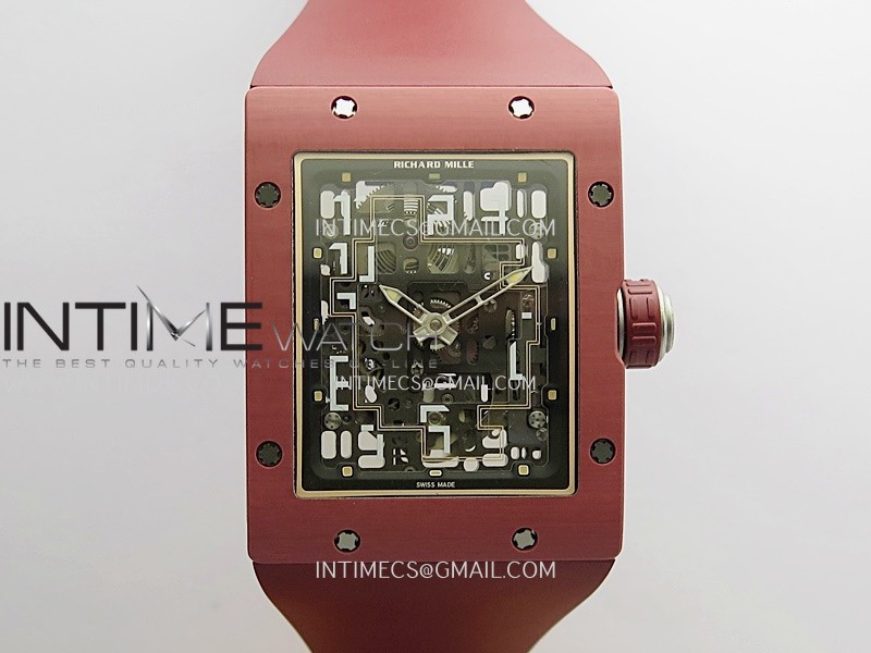 RM16-02 Red NTPT Umi Office Best Edition Skeleton Dial On Red Rubber Strap Asian CRMA9