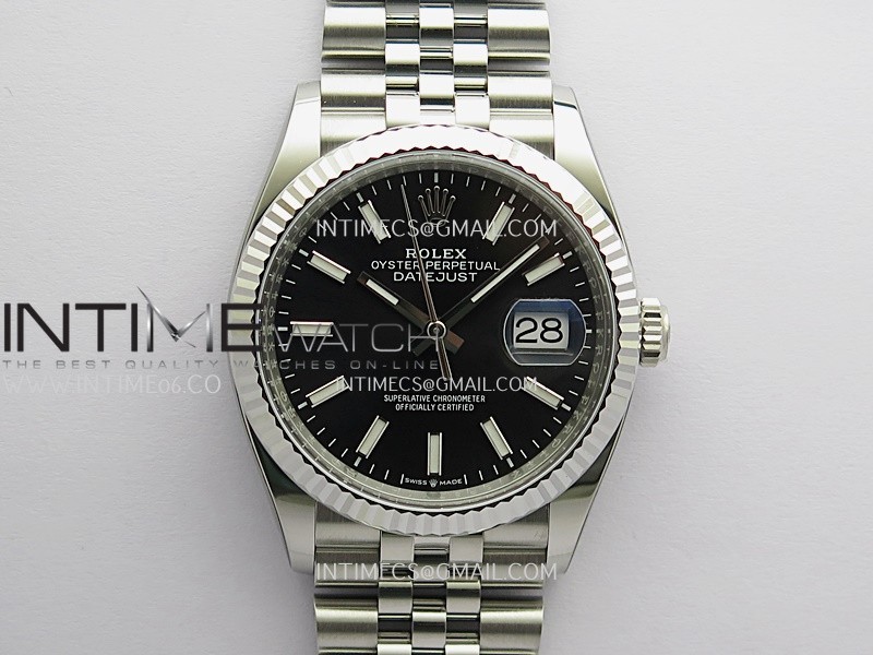 DateJust 36mm 126234 904L SS VF 1:1 Best Edition Black Dial Stick Marker On Jubilee Bracelet DD3235