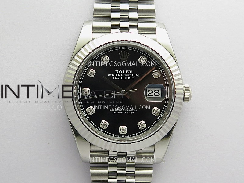 DateJust 41 126334 904L SS VF 1:1 Best Edition Black Dial Diamond Marker On Jubilee Bracelet DD3235