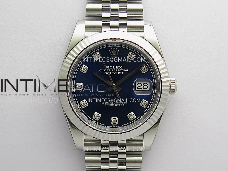 DateJust 41 126334 904L SS VF 1:1 Best Edition Blue Dial Diamond Marker On Jubilee Bracelet DD3235