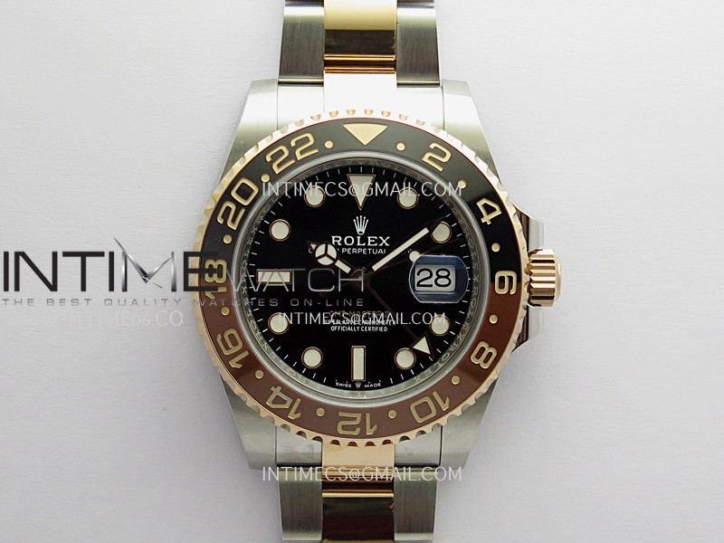 GMT-Master II 126711 CHNR Gain Weight V4 Gold Factory 1:1 Best Edition Black Dial On SS/RG Bracelet SH3285 CHS