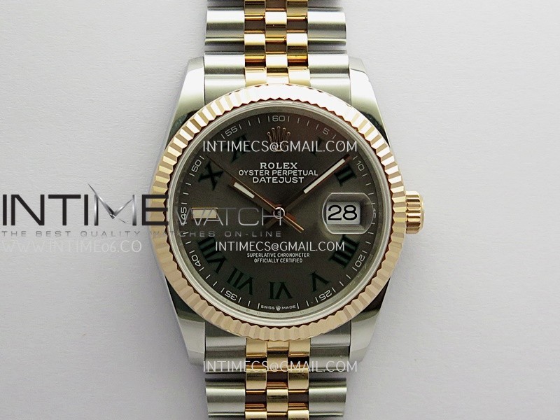 DateJust 36mm 126231 SS/RG V2 QF 1:1 Best Edition Gray Dial Roman Marker On SS/RG Jubilee Bracelet SH3235